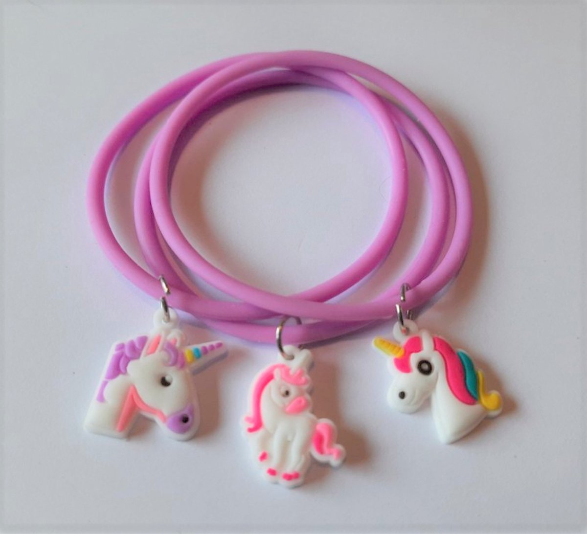 Armband Eenhoorn | Unicorn | Setje van 3 Armbandjes | Paars